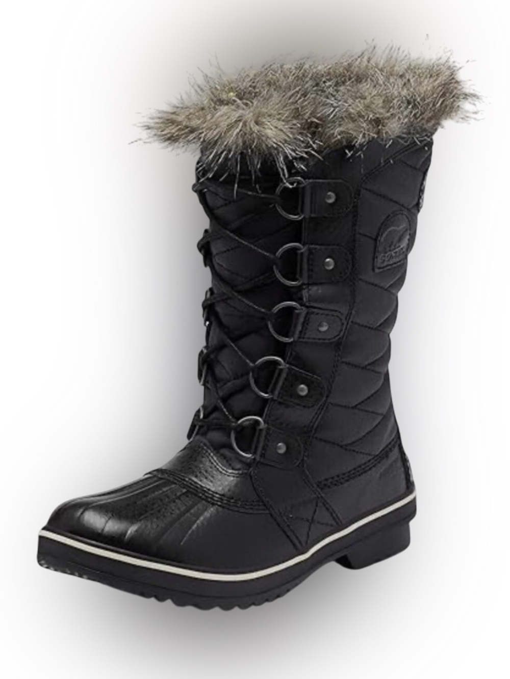 Sorel Torfino II Quilted Lace-Up Winter Boot with Faux Fur Cuff